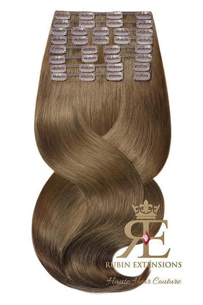 100% Remy Light Natural Brown Clip-in Hair Extensions