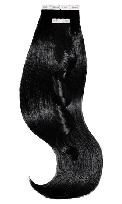 Rubin Extensions Human Hair Tape-in Extensions - Jet Black