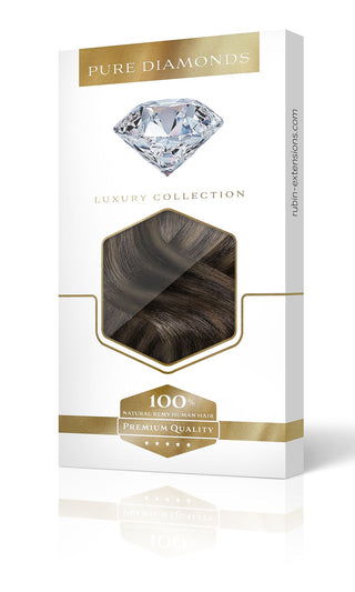 CLIP-IN EXTENSIONS  Jet Black & Light Natural Brown Pure Diamond Line