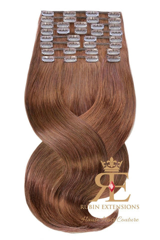 Remy Clip-in HaarverLengthrung Mahagoni Braun
