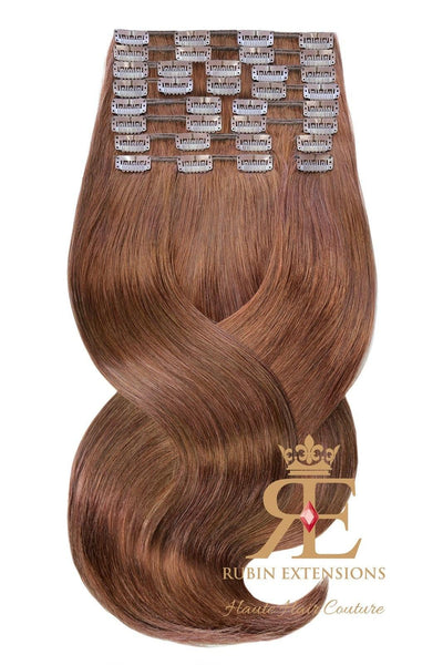 Remy Clip-in HaarverLengthrung Mahagoni Braun