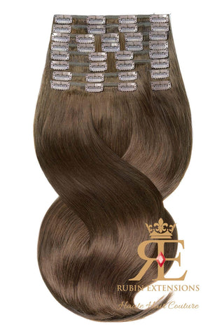 Clip-In LUXURY  Extensions Chocolate Roast Brown Deluxe Line