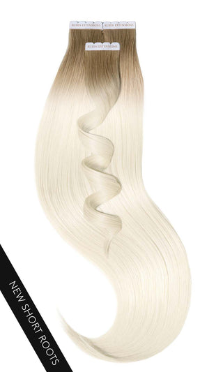 TAPE-IN EXTENSIONS , Kurzer Ansatz, Shadowed Blonde ( on Top Light Honey Blonde plus Pearl Blond)