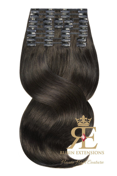 100% Remy Espresso Black Clip-in Hair Extensions