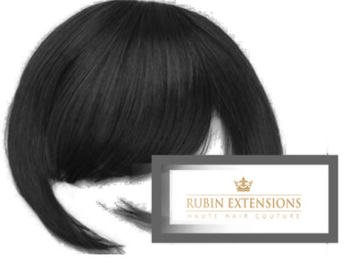 Clip-in Fringe Hair Extenions in Jet Black from Rubin Extensions