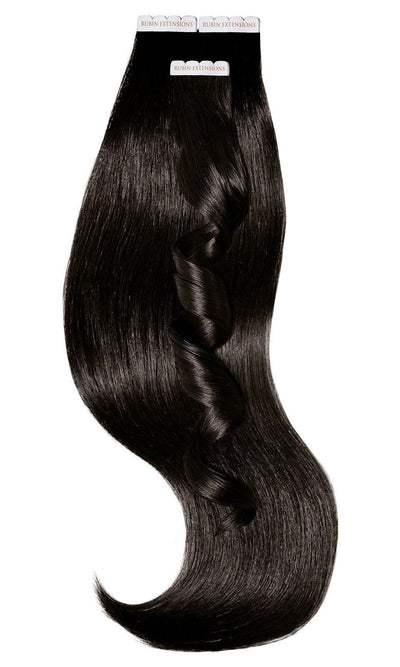 PRO DELUXE LINE Espresso Black Tape-in Hair Extensions from Rubin Extensions USA