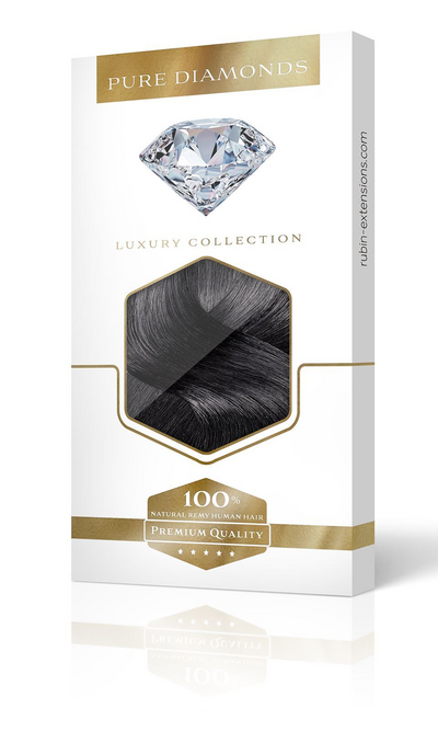 PURE DIAMONDS LINE Jet Black Clip-in Hair Extensions
